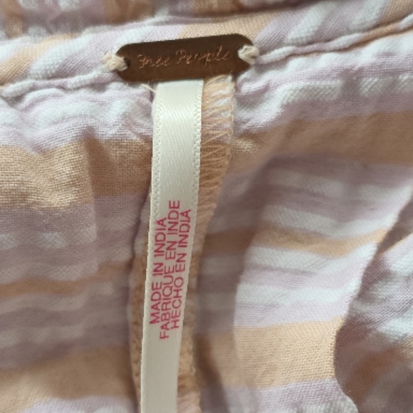 Free People Road Tripping Pink and Orange/Tan Oversized Midi Dress - Picture 8 of 10